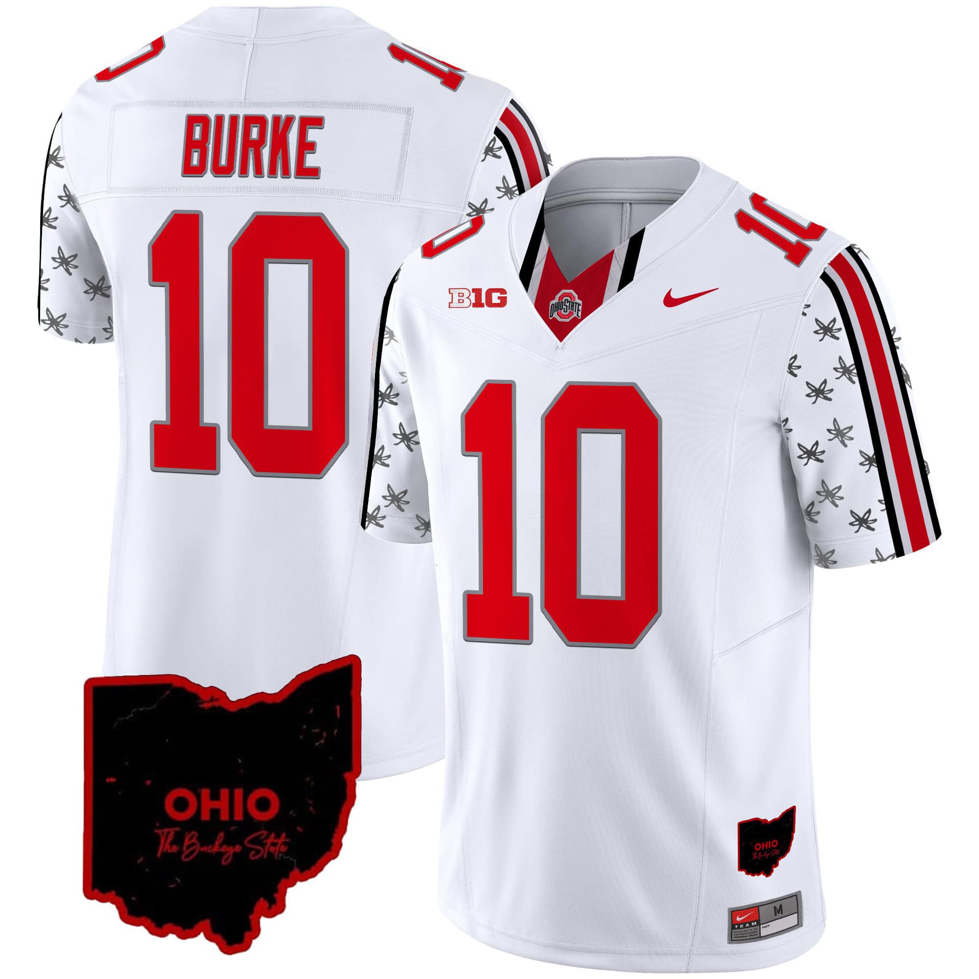 Men Ohio State Buckeyes #10 Burke White 2024 Nike Home Patch Vapor Limited NCAA Jersey->indianapolis colts->NFL Jersey